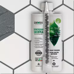 Затирка DEMEX эпоксидная двухкомпонентная, DGE-107 графитовая, глянцевая, 400 мл