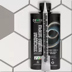 Затирка DEMEX эпоксидная двухкомпонентная, DME-308 французская серая, матовая, 400 мл, Цвет производителя: французский серый