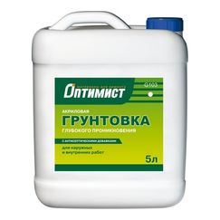 Грунтовка глубокого проникновения Оптимист акриловая, 5 л