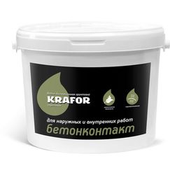 Бетоноконтакт (грунтовка) Крафор для наружных и внутренних работ, 12 кг