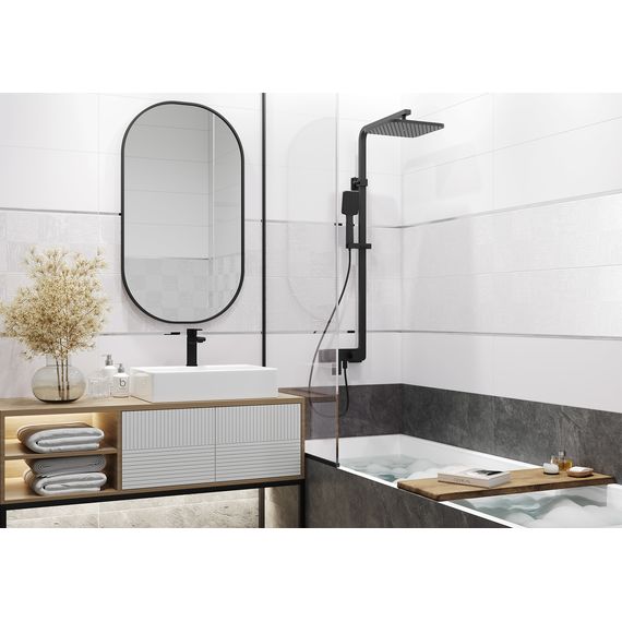Плитка керамическая Delacora Графито WT15GRF15R белая 24,6×74 см, изображение 3