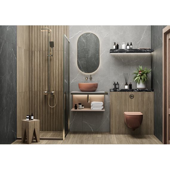 Плитка керамическая Delacora Рокстайл Серый WT93ROK15 серая 30×90 см, изображение 5