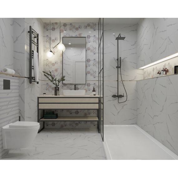 Плитка керамическая Primavera Киана TP453670D белый 45×45 см, изображение 3