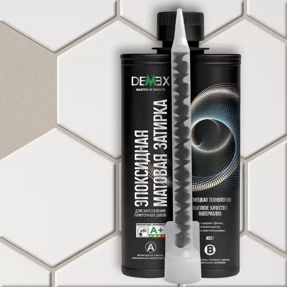Затирка DEMEX эпоксидная двухкомпонентная, DME-304 крем-брюле, матовая, 400 мл, Цвет производителя: крем-брюле