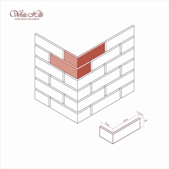 Декоративный кирпич White Hills Лондон Брик 304-10, углы, изображение 2